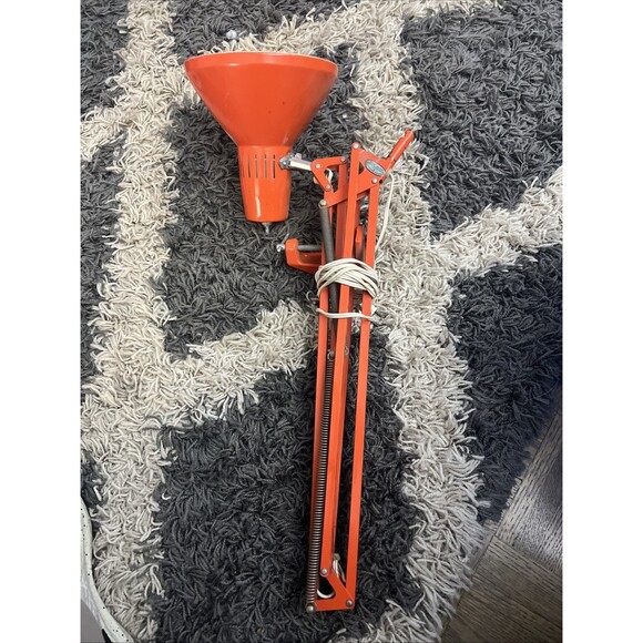 LEDU Orange Desk Lamp Articulated Draft Architect Lamp MCM Vintage NO BASE - Picture 1 of 16